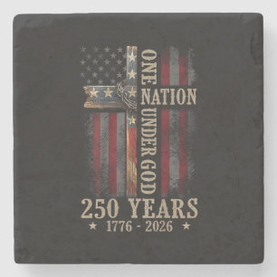 One Nation Under God 250 Years 250th Anniversary Stone Coaster