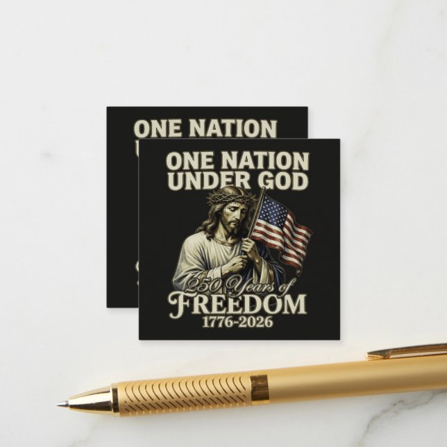 One Nation Under God 250 Years Blessings Enclosure Card (Front/Back In Situ)