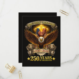 One Nation Under God 250 Years Blessings Invitation Postcard