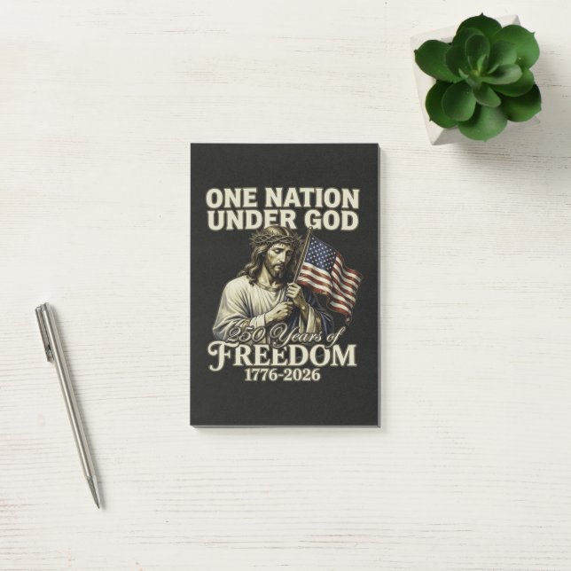 One Nation Under God 250 Years Blessings Post-it Notes (Office)