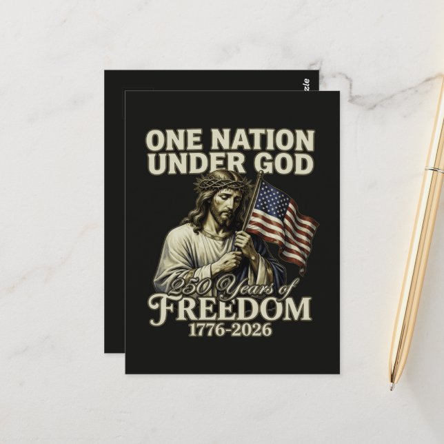 One Nation Under God 250 Years Blessings Postcard (Front/Back In Situ)