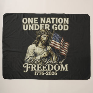 One Nation Under God 250 Years Blessings Sherpa Blanket