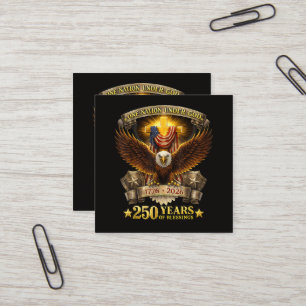 One Nation Under God 250 Years Blessings Square Business Card