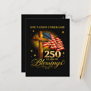 One Nation Under God 250 Years Holiday Postcard