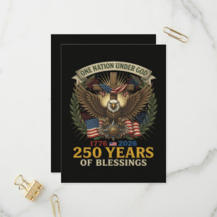 One Nation Under God 250 Years Invitation Postcard