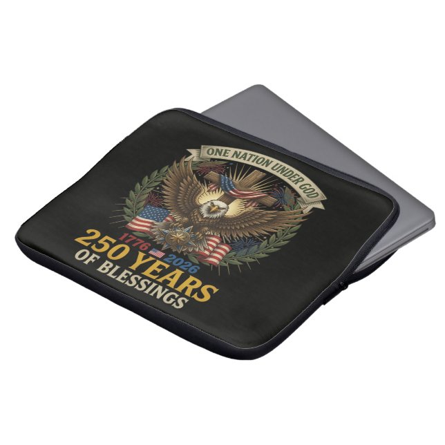One Nation Under God 250 Years Laptop Sleeve (Front Top)