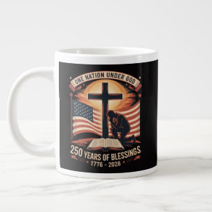 One Nation Under God 250 Years Large Coffee Mug
