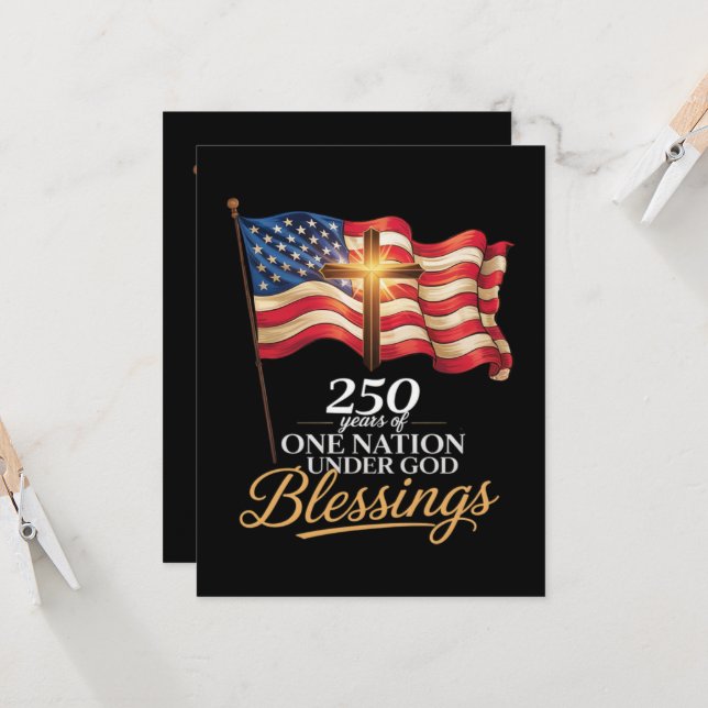 One Nation Under God 250 Years of Blessings Invitation (Front/Back In Situ)