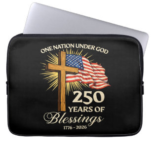 One Nation Under God 250 Years of Blessings Laptop Sleeve