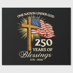 One Nation Under God 250 Years of Blessings Wrapping Paper
