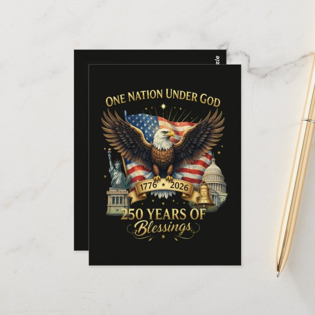 One Nation Under God 250 Years Postcard (Front/Back In Situ)