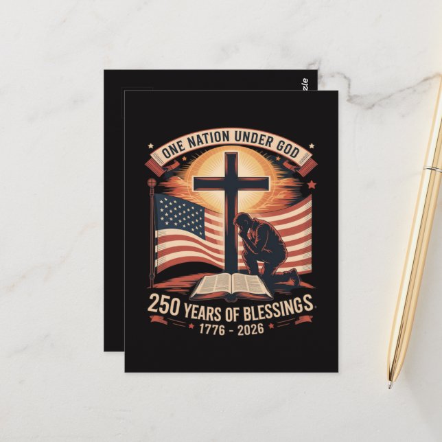 One Nation Under God 250 Years  Postcard (Front/Back In Situ)