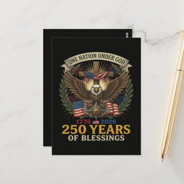 One Nation Under God 250 Years Postcard (Front/Back In Situ)