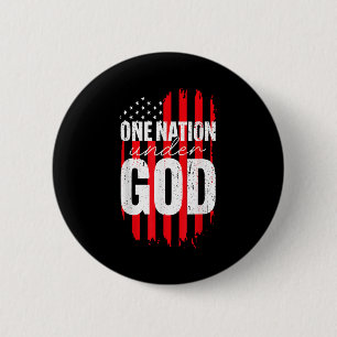 One Nation Under God American Flag Christian Jesus 6 Cm Round Badge
