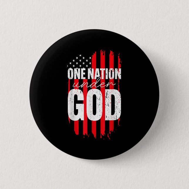 One Nation Under God American Flag Christian Jesus 6 Cm Round Badge (Front)