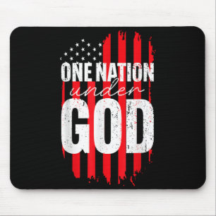 One Nation Under God American Flag Christian Jesus Mouse Pad