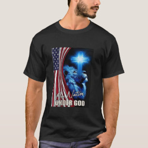 One Nation Under God American Flag Lion T-Shirt