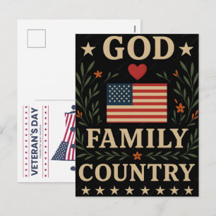 One Nation Under God: Celebrating 250 Blessed Year Holiday Postcard