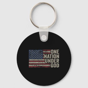 One Nation Under God - Christian Usa Vintage Ameri Key Ring
