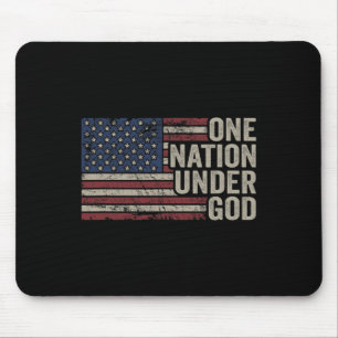 One Nation Under God - Christian Usa Vintage Ameri Mouse Pad