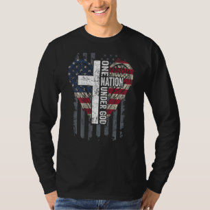 One Nation Under God Christian Usa Wings Flag On B T-Shirt
