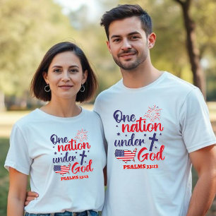 One Nation Under God - Cross-Psalms 33:12 Unisex T-Shirt