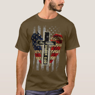 One Nation Under God Distressed Flag Patriotic T-Shirt