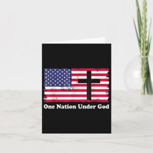 One Nation Under God Flag 4th Of July Patriotic Ch Card