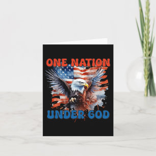 One Nation Under God Flag 4th Of July Patriotic Ch Card