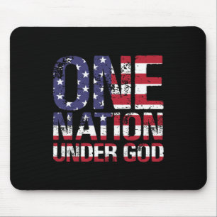 One Nation Under God Flag 4th Of July Patriotic Ch Mouse Pad