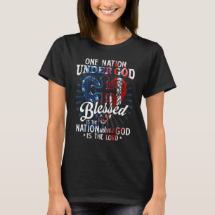 One Nation Under God Flag 4th Of July Patriotic Ch T-Shirt