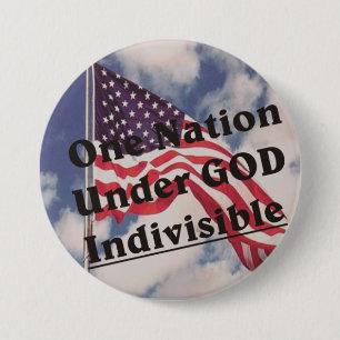 One Nation under GOD Indivisible 7.5 Cm Round Badge