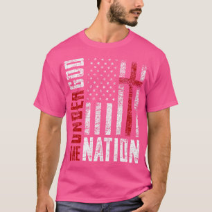 One Nation Under God Jesus American Flag Cross 4Th T-Shirt