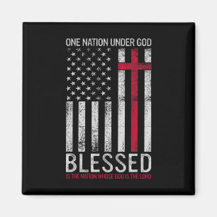 One Nation Under God Jesus Blessed American Flag 4 Magnet