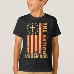One Nation Under God Jesus Christian Cross America T-Shirt