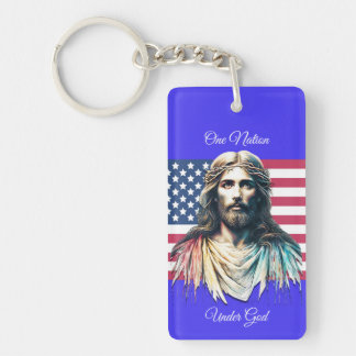 One Nation Under God Key Ring