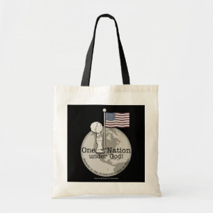 One Nation Under God-Little Boy at US Flag Tote Bag