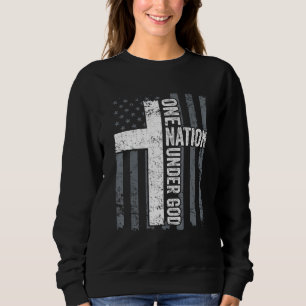 One Nation Under God - Patriotic Christian Usa Cro Sweatshirt