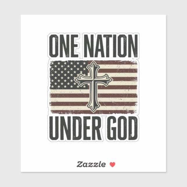 One Nation Under God Patriotic Cross (Sheet)