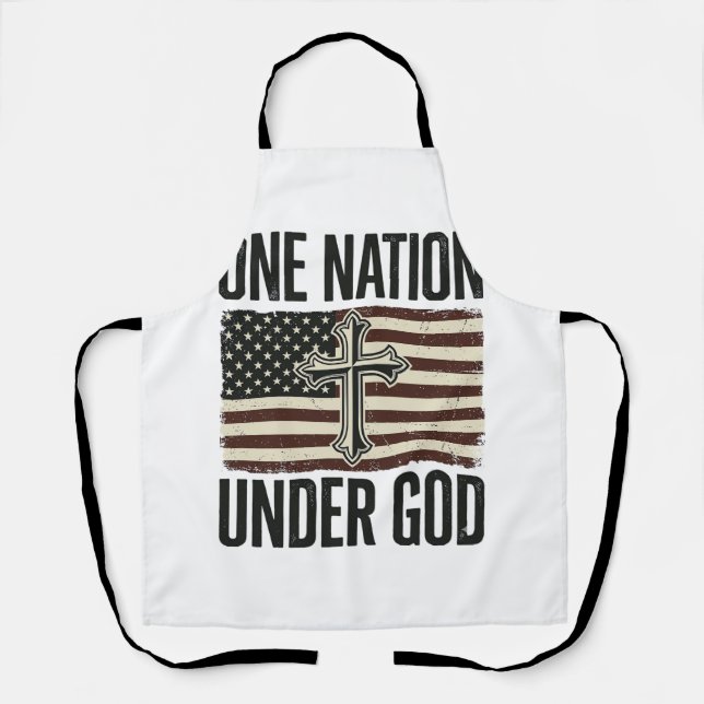 One Nation Under God Patriotic Cross Apron (Front)