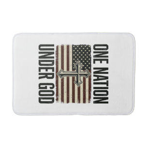 One Nation Under God Patriotic Cross Bath Mat