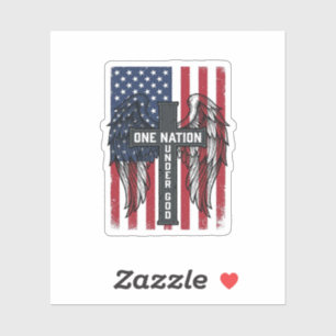 One Nation Under God Patriotic Cross Wings Shirt_1