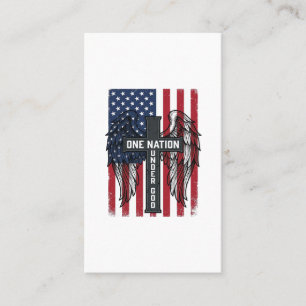 One Nation Under God Patriotic Cross Wings Shirt_1 Business Card