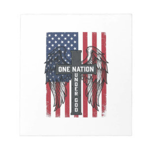 One Nation Under God Patriotic Cross Wings Shirt_1 Notepad
