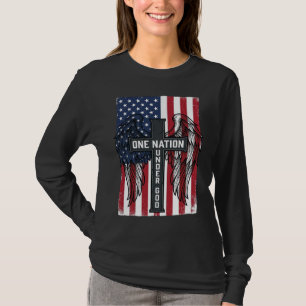 One Nation Under God Patriotic Cross Wings Shirt_1 T-Shirt