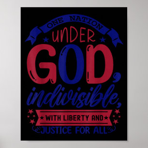 One nation under god patriotic independence day  poster