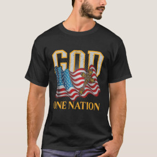 One Nation Under God Pledge Of Allegiance Usa Flag T-Shirt