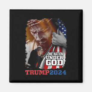 One Nation Under God President Trump 2024 America Magnet