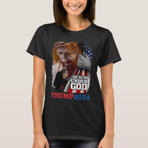 One Nation Under God President Trump 2024 America T-Shirt