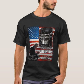One Nation Under God Trump 2024 God American Flag  T-Shirt